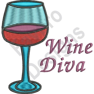 Wine Diva - Machine Embroidery Design