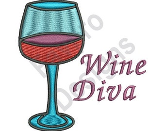 Wine Diva - Machine Embroidery Design
