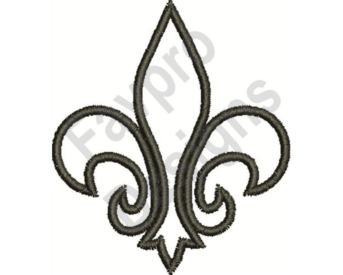Fleur De Lis Outline Machine Embroidery Design Etsy