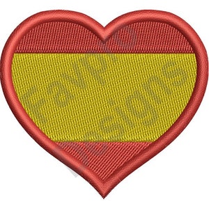 Spain Flag Heart - Machine Embroidery Design