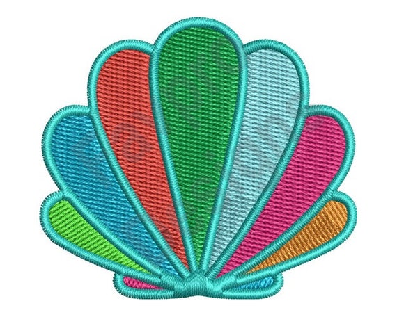 Colorful Shell Machine Embroidery Design | Etsy