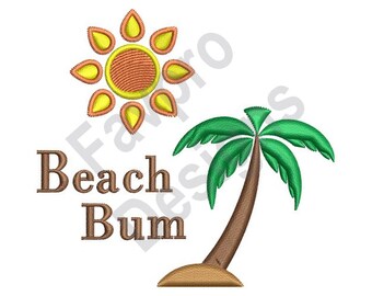 Beach Bum - Machine Embroidery Design