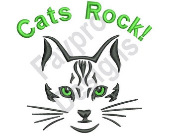 Los gatos Rock - diseño de máquina del bordado