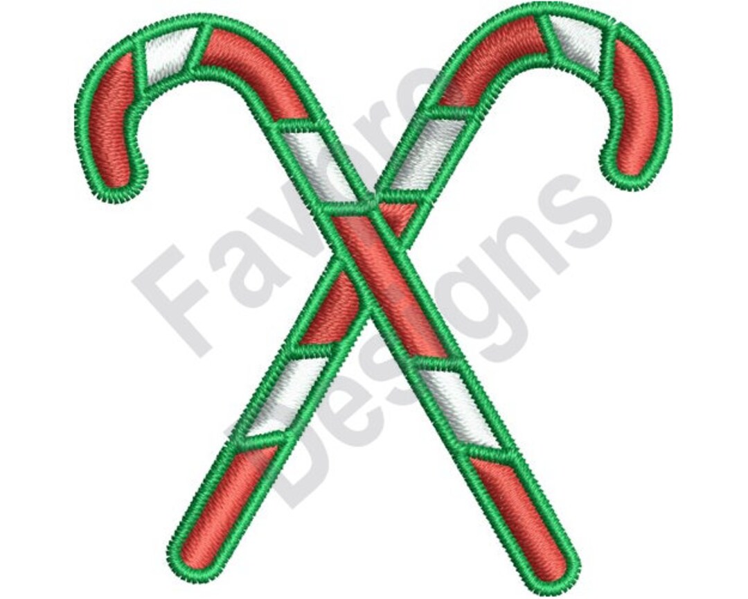 Candy Canes Machine Embroidery Design Etsy