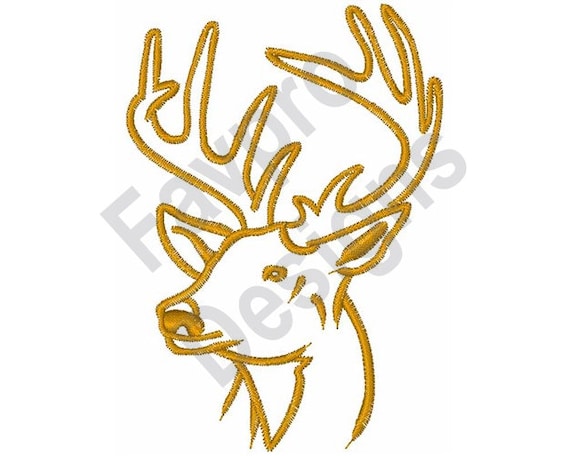 Deer head machine embroidery design  etsy