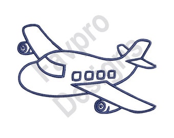 Jet Plane Outline - Machine Embroidery Design