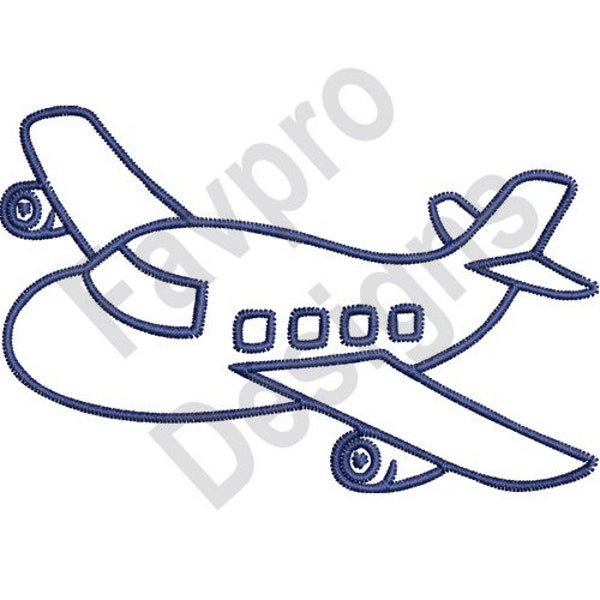 Jet Plane Outline - Machine Embroidery Design