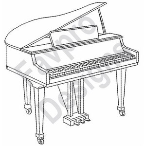 Piano contour - motif de broderie Machine