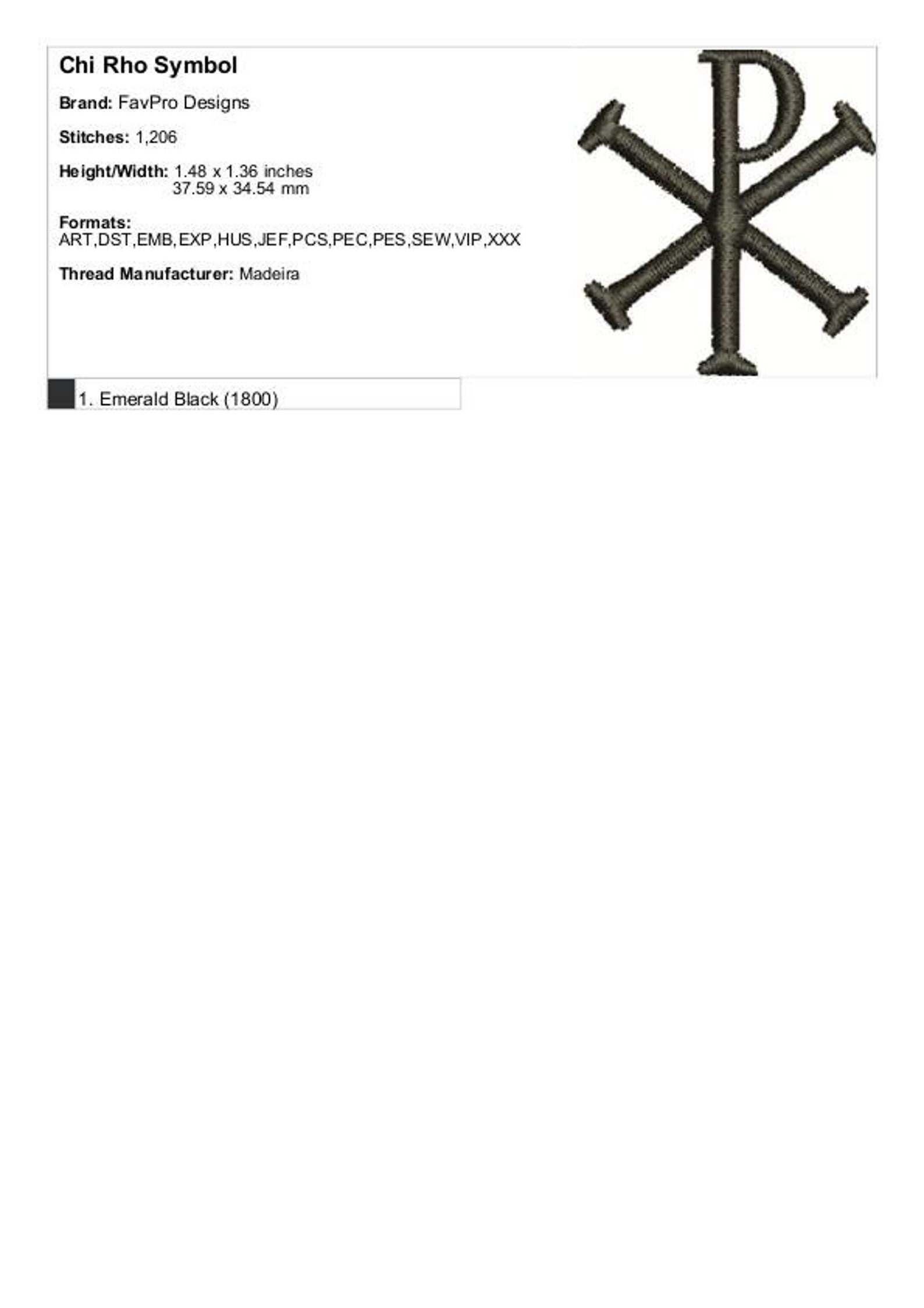 Chi Rho Symbol - Machine Embroidery Design - Etsy