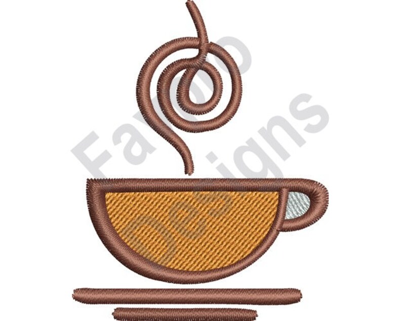 Fresh Brewed Coffee Machine Embroidery Design Etsy