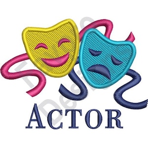 Comedy Tragedy Masks - Machine Embroidery Design