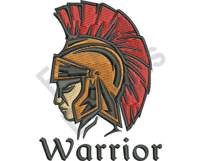 Warrior Head Machine Embroidery Design Etsy