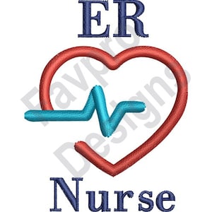 Er Nurse Heartbeat - Machine Embroidery Design