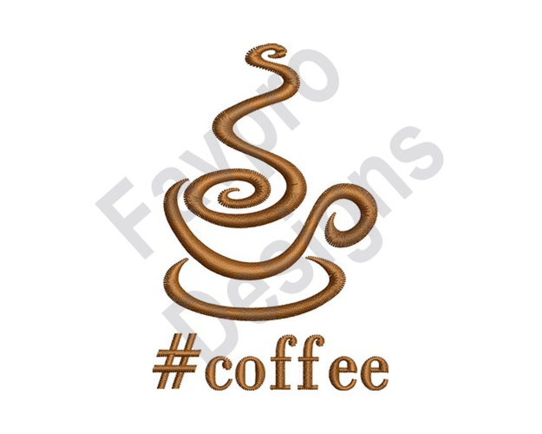 Coffee Machine Embroidery Design Etsy