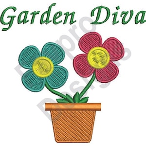 Jardín de flores Diva - diseño de máquina del bordado