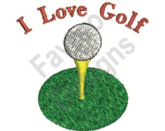 Ich liebe Golf - Maschine Stickerei-Design