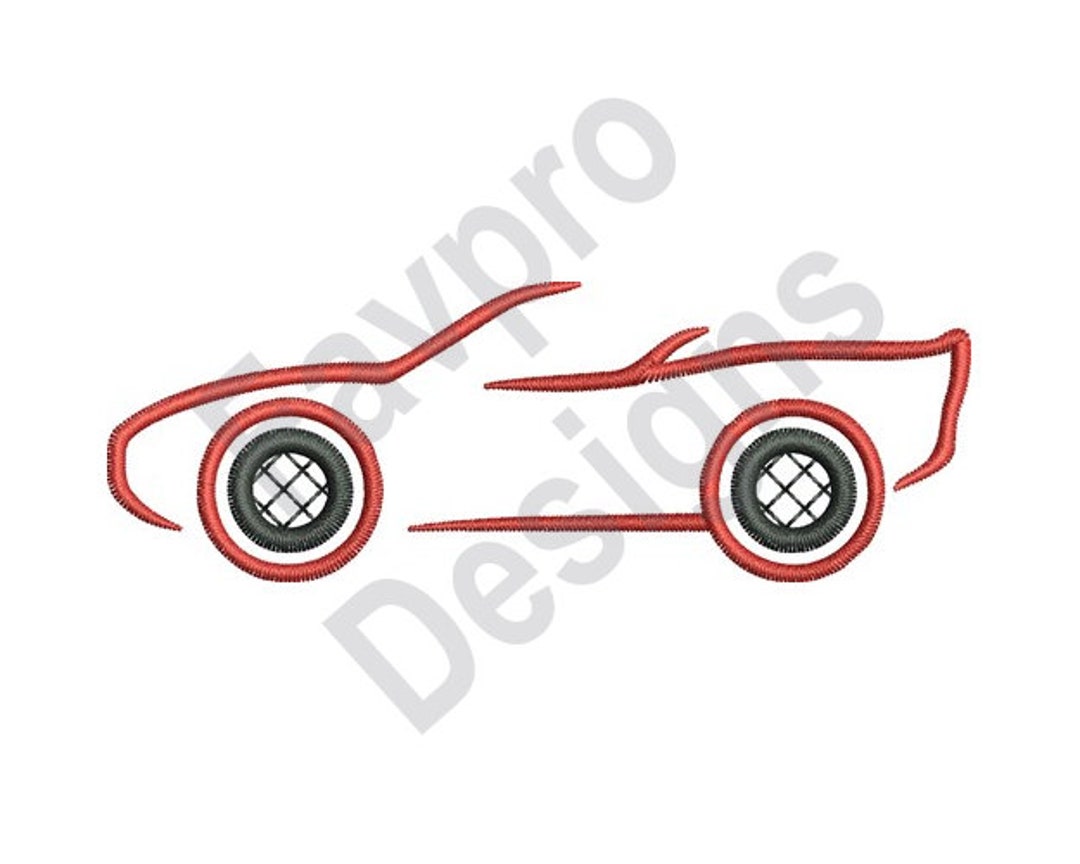 Car Outline Machine Embroidery Design Etsy