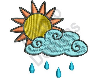 Embroidery Design Sun and Cloud Doodle 2'x2' DIGITAL DOWNLOAD PRODUCT Embroidery Design Sun and Cloud Doodle 2'x2' DIGITAL DOWNLOAD PRODUCT