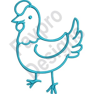 Chicken Outline - Machine Embroidery Design
