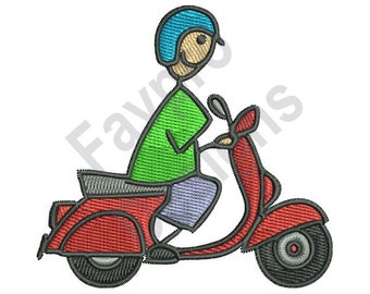 Scooter hombre - diseño de máquina del bordado