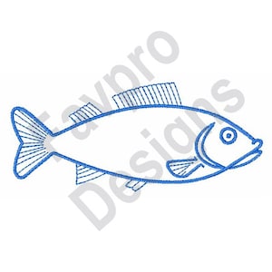 Fish Outline - Machine Embroidery Design