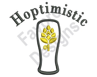 Hoptimistic Bier - Maschine Stickerei-Design