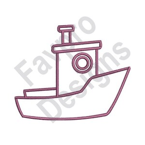 Tugboat Outline - Machine Embroidery Design