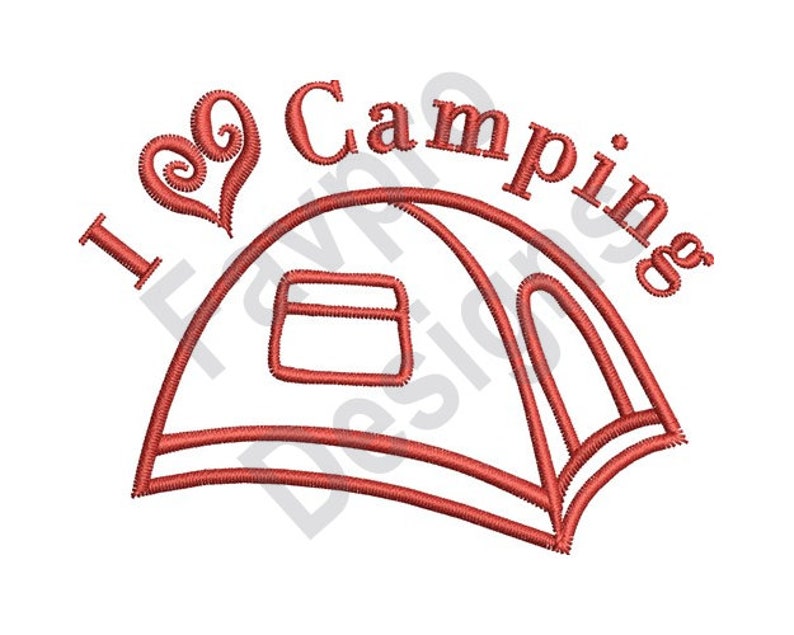 I Love Camping Machine Embroidery Design Etsy