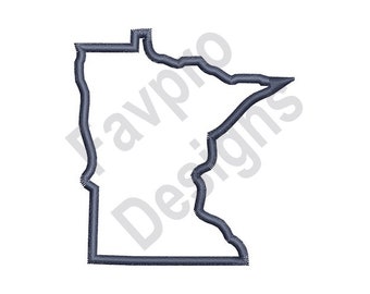 May include: Outline of the state of Minnesota in a dark blue colour.