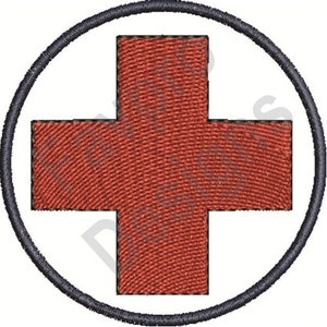 Red Cross Circle - Machine Embroidery Design
