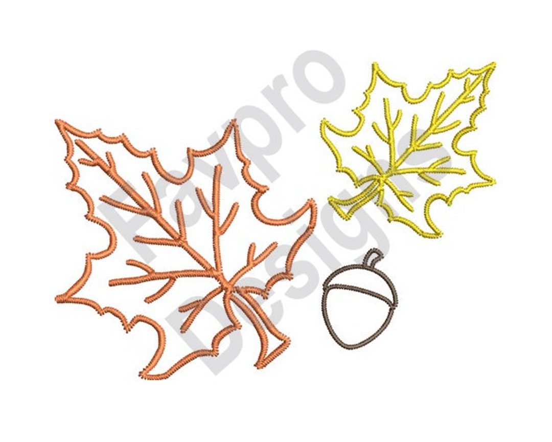 Autumn Leaf Outline - Machine Embroidery Design - Etsy