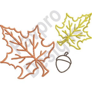 Autumn Leaf Outline - Machine Embroidery Design