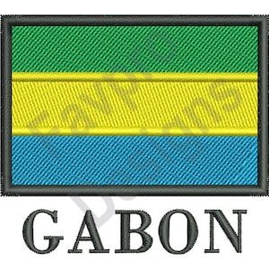 Gabon Flag - Machine Embroidery Design