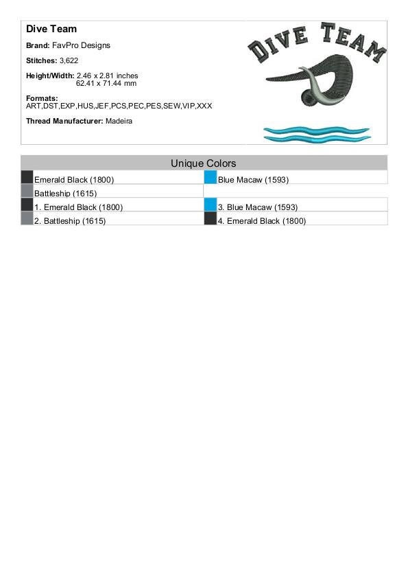 Dive Team - Machine Embroidery Design - Etsy
