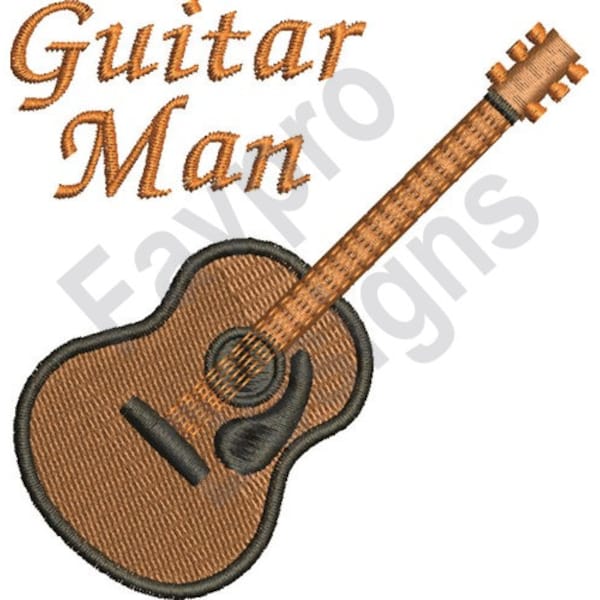 Guitar Man - Machine Embroidery Design
