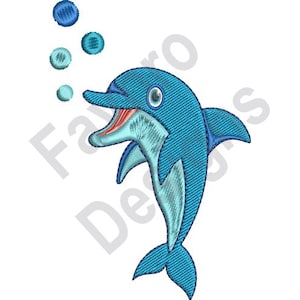 Cute Dolphin Machine Embroidery Design (Digital Download)
