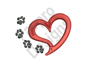 Corazón - diseño de máquina del bordado de la pata