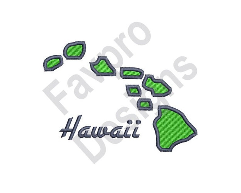 Hawaii Machine Embroidery Design Etsy