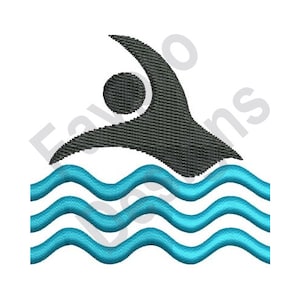 Swimmer Waves - Machine Embroidery Design