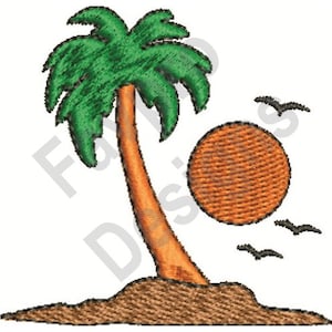 Palm Tree Scene - Machine Embroidery Design