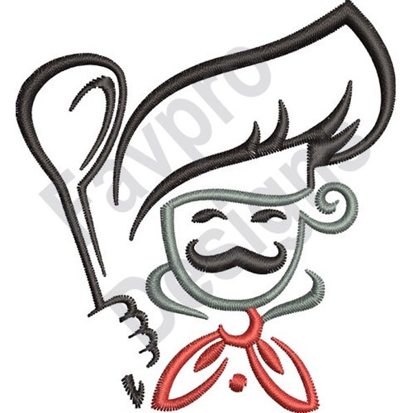 Chef Outline - Machine Embroidery Design