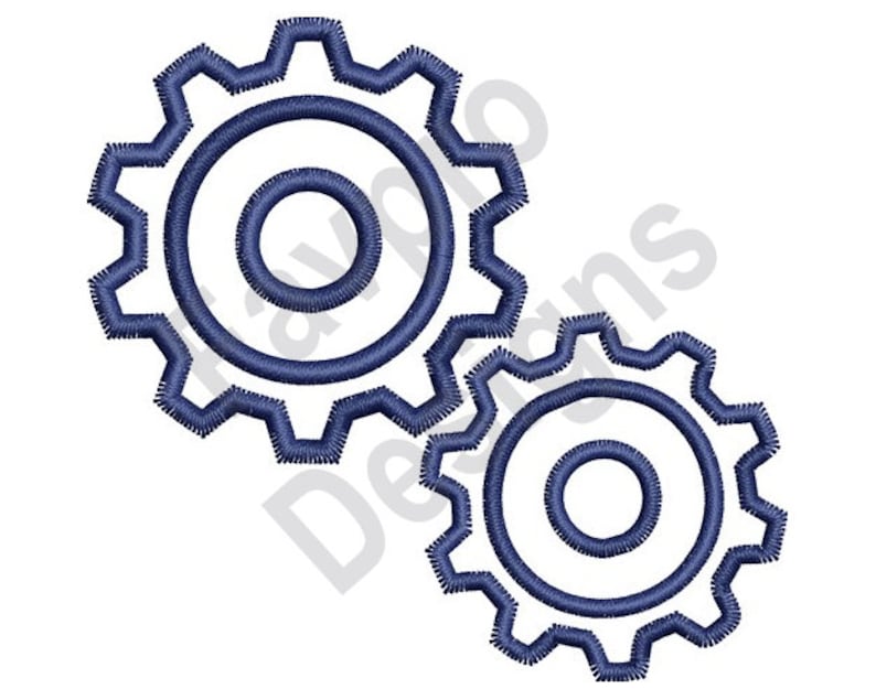 Gears Outline Machine Embroidery Design Etsy