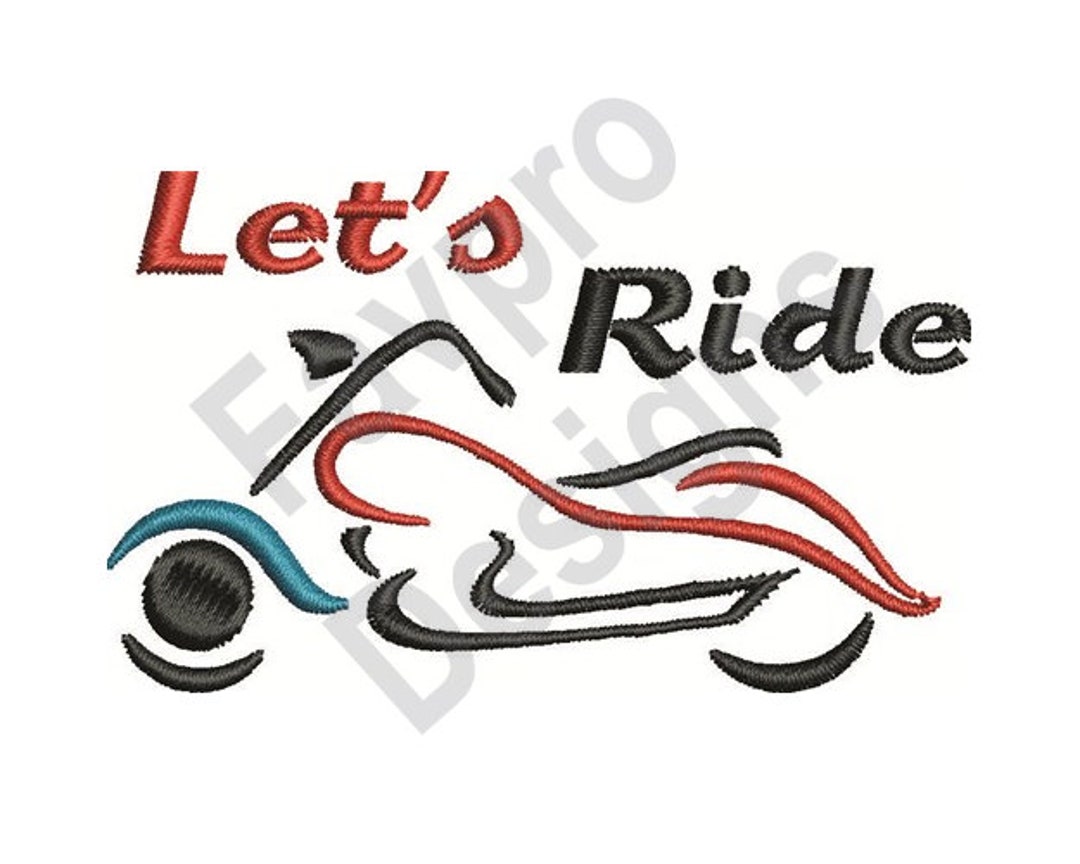 Let's Ride Lettering Lets Ride - Machine Embroidery Design - Etsy
