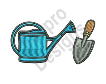 Watering Can And Shovel  - Machine Embroidery Design