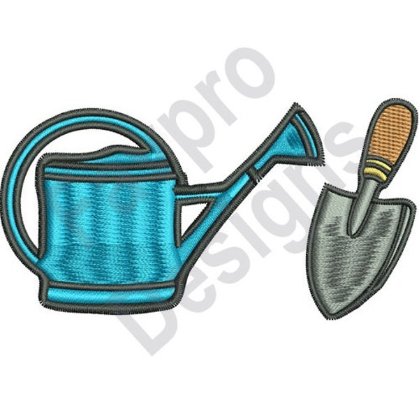 Watering Can And Shovel  - Machine Embroidery Design