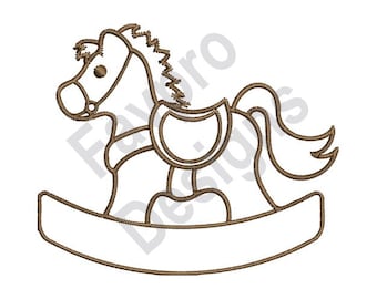 Rocking Horse Outline - Machine Embroidery Design
