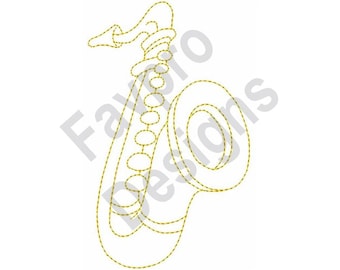Saxophone Outline - Machine Embroidery Design
