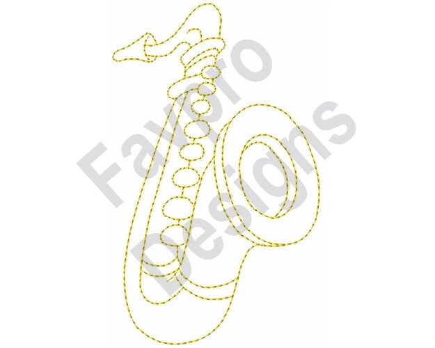Saxophone Outline Machine Embroidery Design Etsy Hong Kong