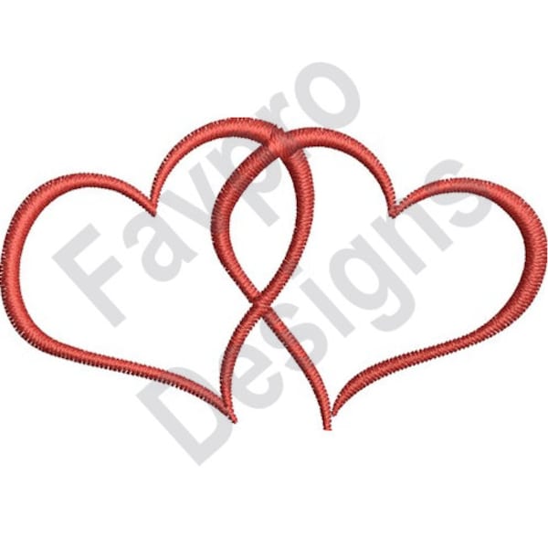 Double coeur - motif de broderie Machine