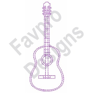 Guitar Outline - Machine Embroidery Design